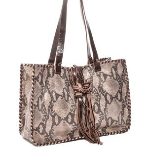 Carla Mancini Python Print Metallic Handbag
